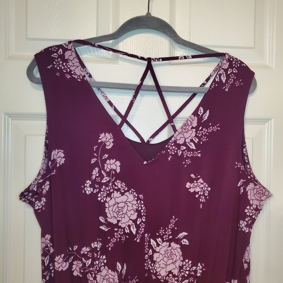 Maurices Floral Strappy Neck Maxi Dress Sz 0X - Picture 7 of 10
